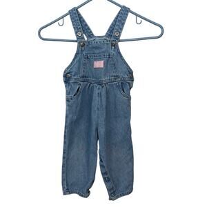 Baby B'Gosh Bib Overall Pants Vestbak Blue Snap Closure‎ Pockets Girl